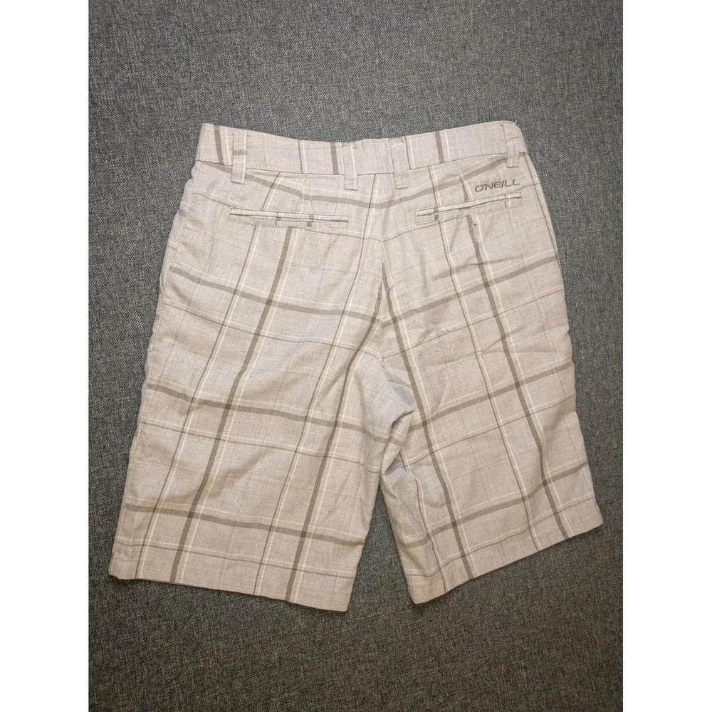 Vintage O'neill Preppy Plaid Chino Shorts Mens Sz‎ 32 Pockets Check Surf Wear